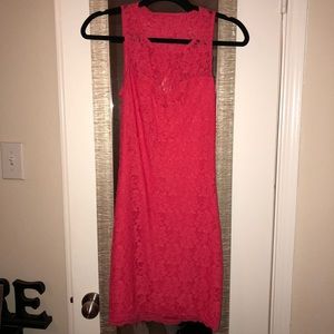 Dark Pink Open Back Dress